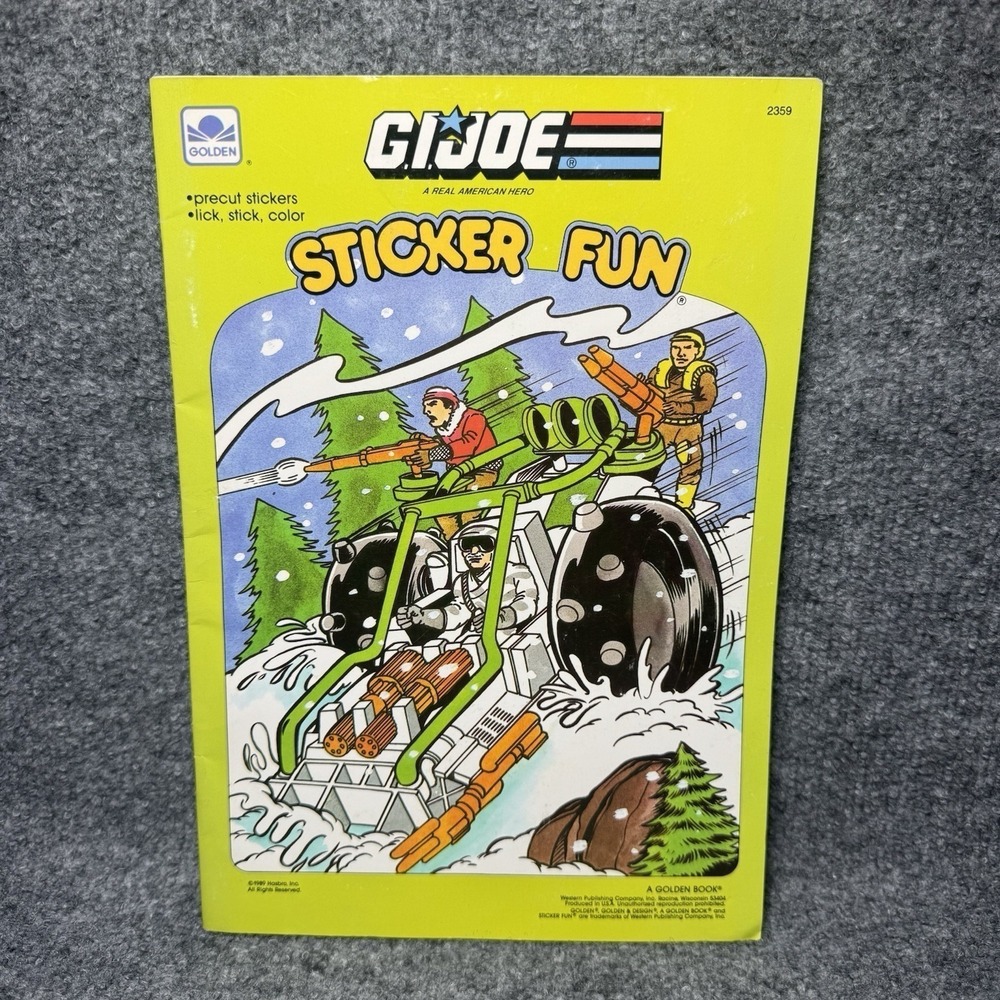 GI Joe Sticker Fun Golden Book 1989 Hasbro Vintage Pre-cut Stickers Creative Toy